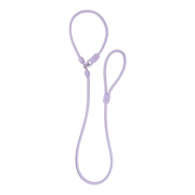 A light purple slip leash for pets with adjustable loops and a metal clip, laid flat on a white background.